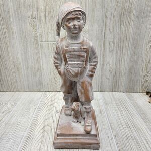 Vintage Anne-Jo Boy With Dog Puppy Statue Figurine 813-A Garden‎ Grove, CA
